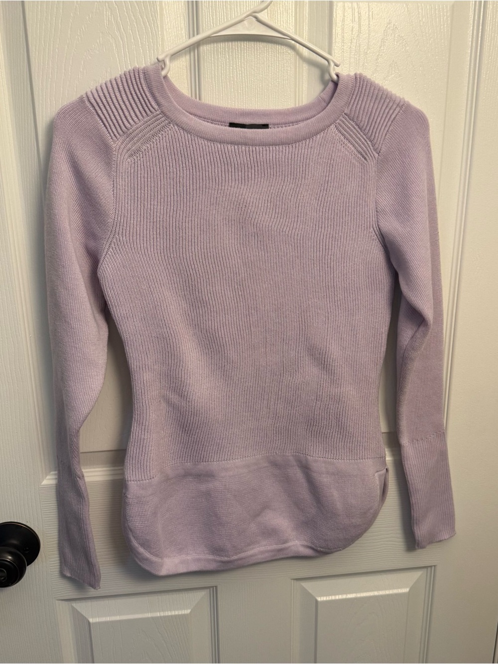 The Limited Lavender Ribbed Knit Sweater XS Long Sleeve Fitted Crewneck